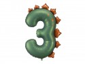 Ballon en aluminium Chiffre ''3'' Dinosaure, 92 cm, assorti