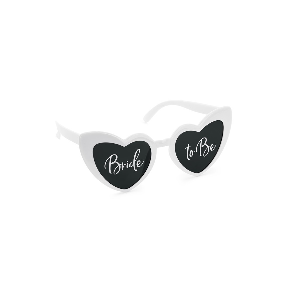 Lunettes en forme de cœur avec inscription ''Bride to Be'', blanc