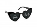 Lunettes en forme de cœur avec inscription ''Team Bride'', noir