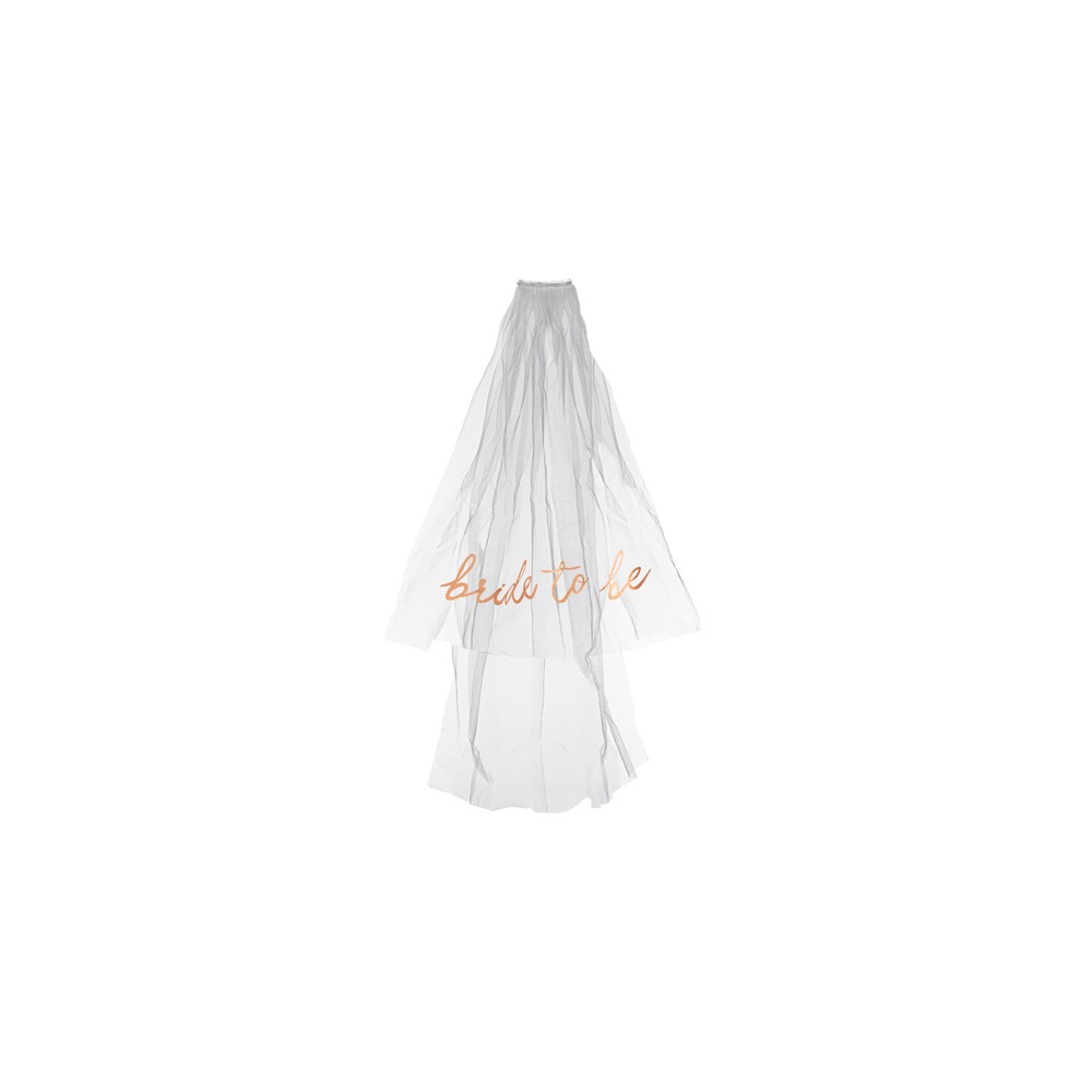 Voile avec inscription Bride to be, 63 cm, blanc