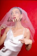 Voile avec inscription Bride to be, 63 cm, blanc