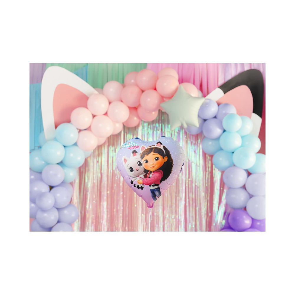 Ballon en aluminium cœur Gabby et la Maison, 35cm, assorti