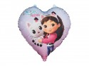 Ballon en aluminium cœur Gabby et la Maison, 35cm, assorti