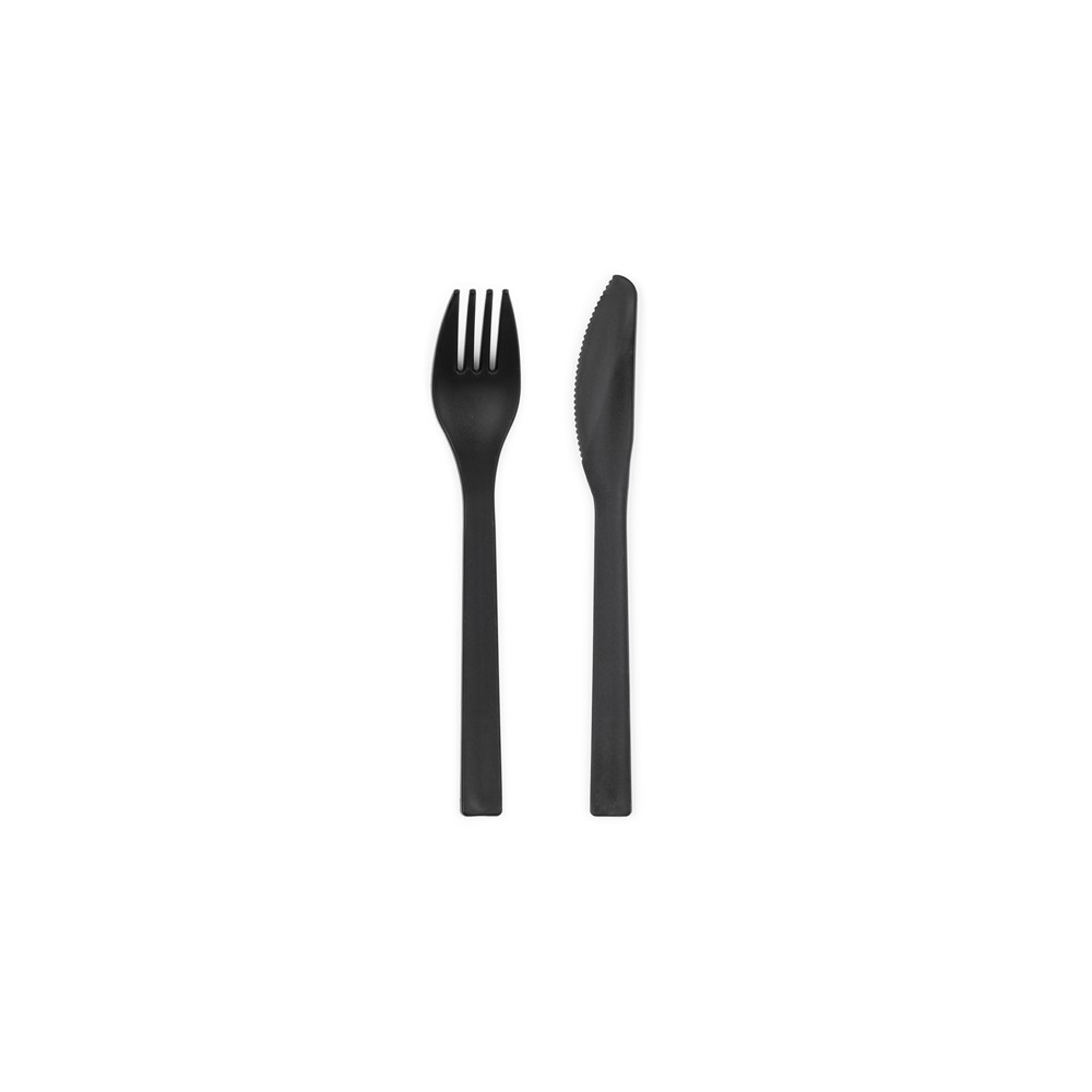 Couverts en plastique, 18–18,5 cm, noir