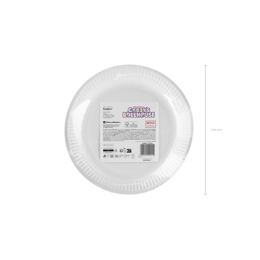 Assiettes en papier Gabby et la Maison magique, assortiment, 23 cm