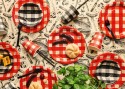 Assiettes en papier à carreaux, assorti, 27 cm