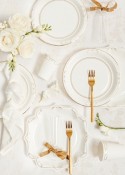 Assiettes en papier avec ornement, blanc, 23 cm