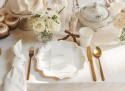 Assiettes en papier décoratives avec ornement, blanc, 26 cm