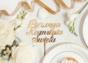 Topper de gâteau en acrylique ''Pierwsza komunia święta'', or, 16,5 cm