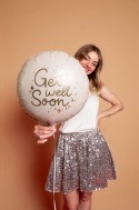 Ballon aluminium pastille ''Get Well Soon'', 35x35 cm, assorti