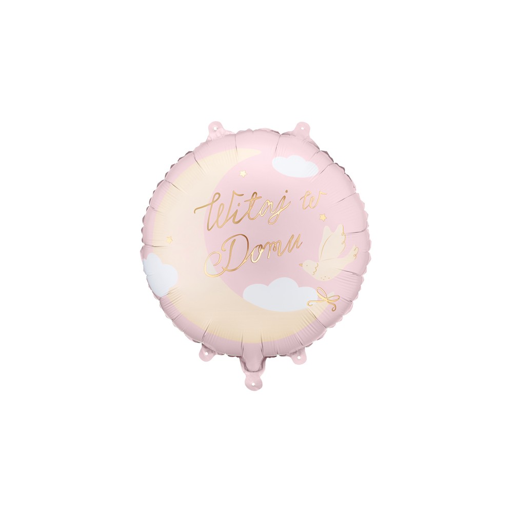 Ballon aluminium pastille ''Witaj w Domu'', 35x35 cm, rose clair