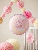 Ballon aluminium pastille ''Welcome Baby'', 35x35 cm, rose clair