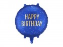 Ballon aluminium pastille ''Happy Birthday'', 35x35 cm, bleu marine