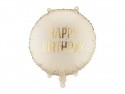 Ballon aluminium pastille ''Happy Birthday'', 35x35 cm, crème