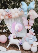 Ballon aluminium pastille Happy Birthday avec licorne, 35x35 cm, assorti