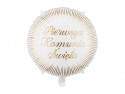 Ballon aluminium pastille ''Pierwsza komunia święta'', 35x35 cm, assorti