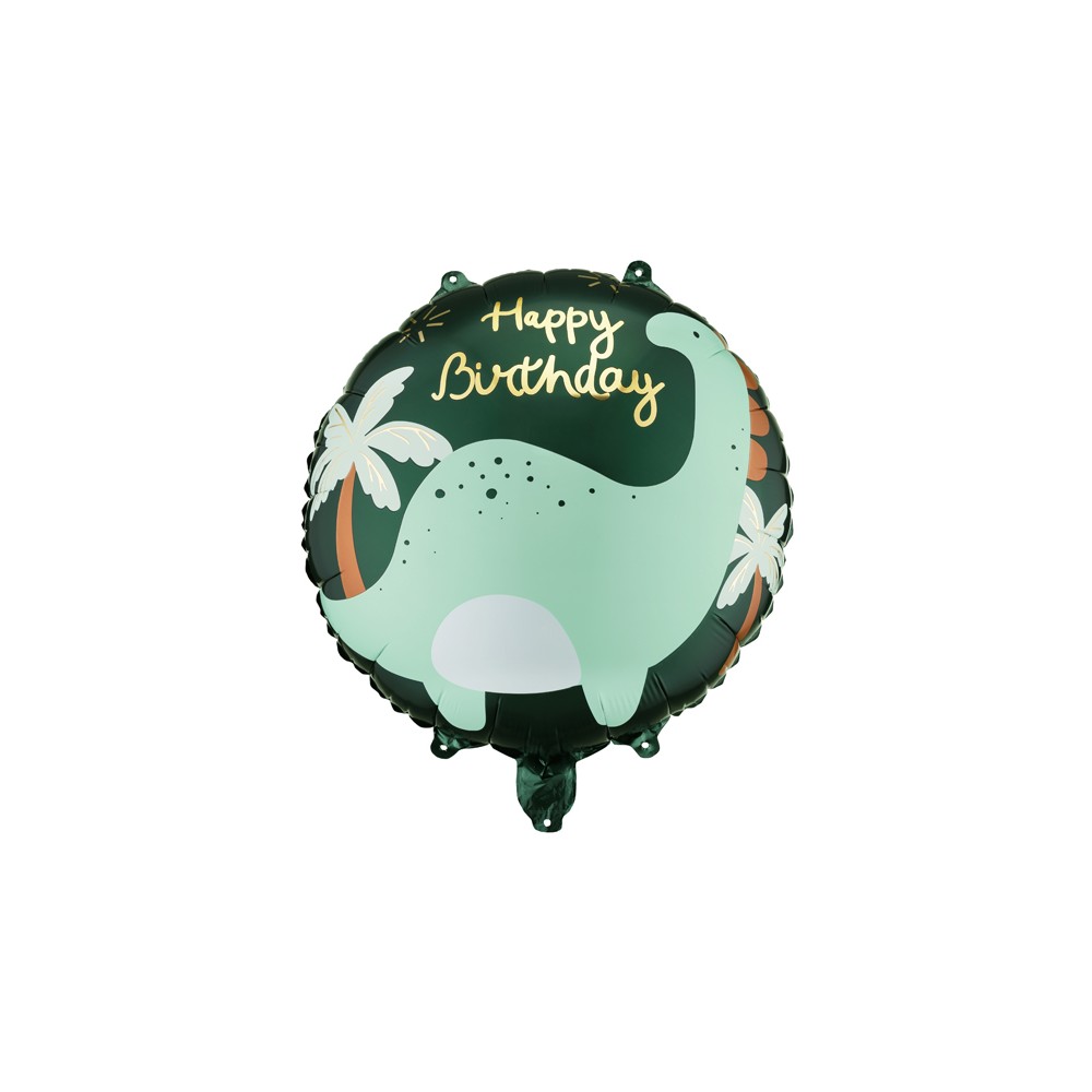 Ballon aluminium disque Brontosaure, 35x35 cm, assortiment