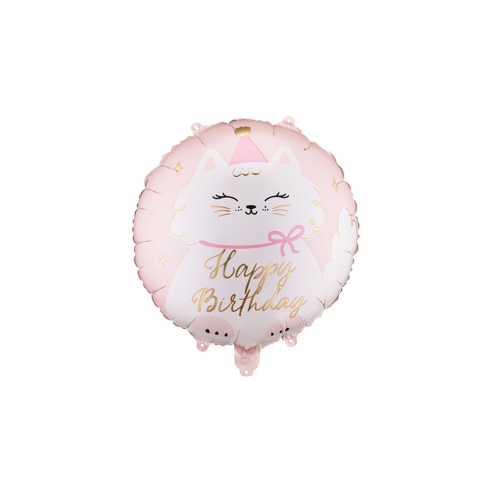 Ballon aluminium disque Chaton, 35x35 cm, assortiment