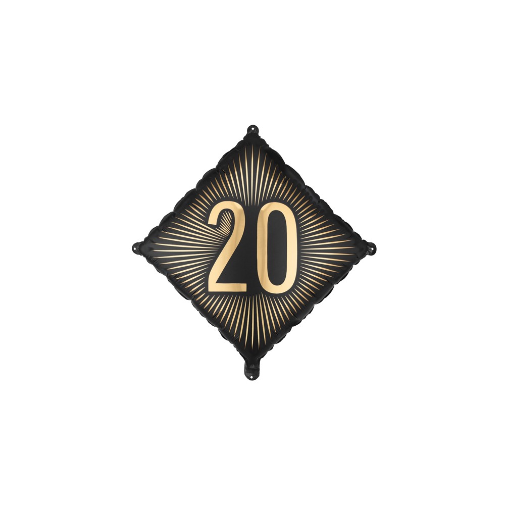 Ballon en aluminium ''20'', 46x46 cm, assortiment