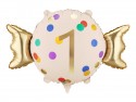Ballon aluminium Bonbon ''1'', 61x37 cm, assortiment