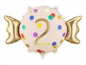Ballon aluminium Bonbon ''2'', 61x37 cm, assortiment