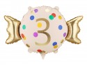 Ballon aluminium Bonbon ''3'', 61x37 cm, assortiment