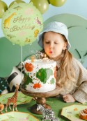 Ballon aluminium pastille ''Happy Birthday'' Safari, 35x35 cm, assortiment