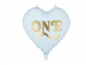 Ballon aluminium Cœur ''One'', 45 cm, bleu clair