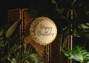 Ballon aluminium pastille ''Happy Birthday'' à imprimé léopard, 35x35 cm, assortiment