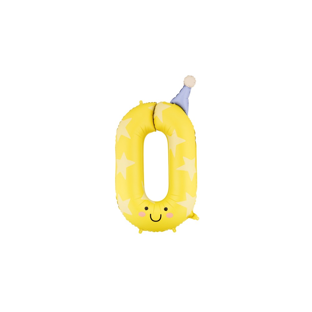 Ballon aluminium chiffre ''0'', 86 cm, jaune
