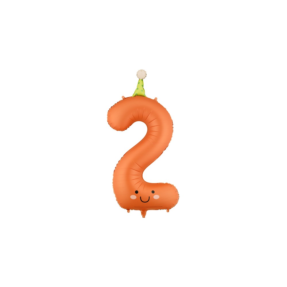 Ballon aluminium chiffre ''2'', 86 cm, orange