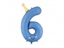 Ballon aluminium chiffre ''6'', 86 cm, bleu