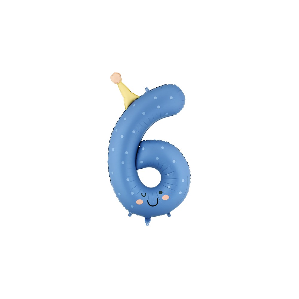 Ballon aluminium chiffre ''6'', 86 cm, bleu