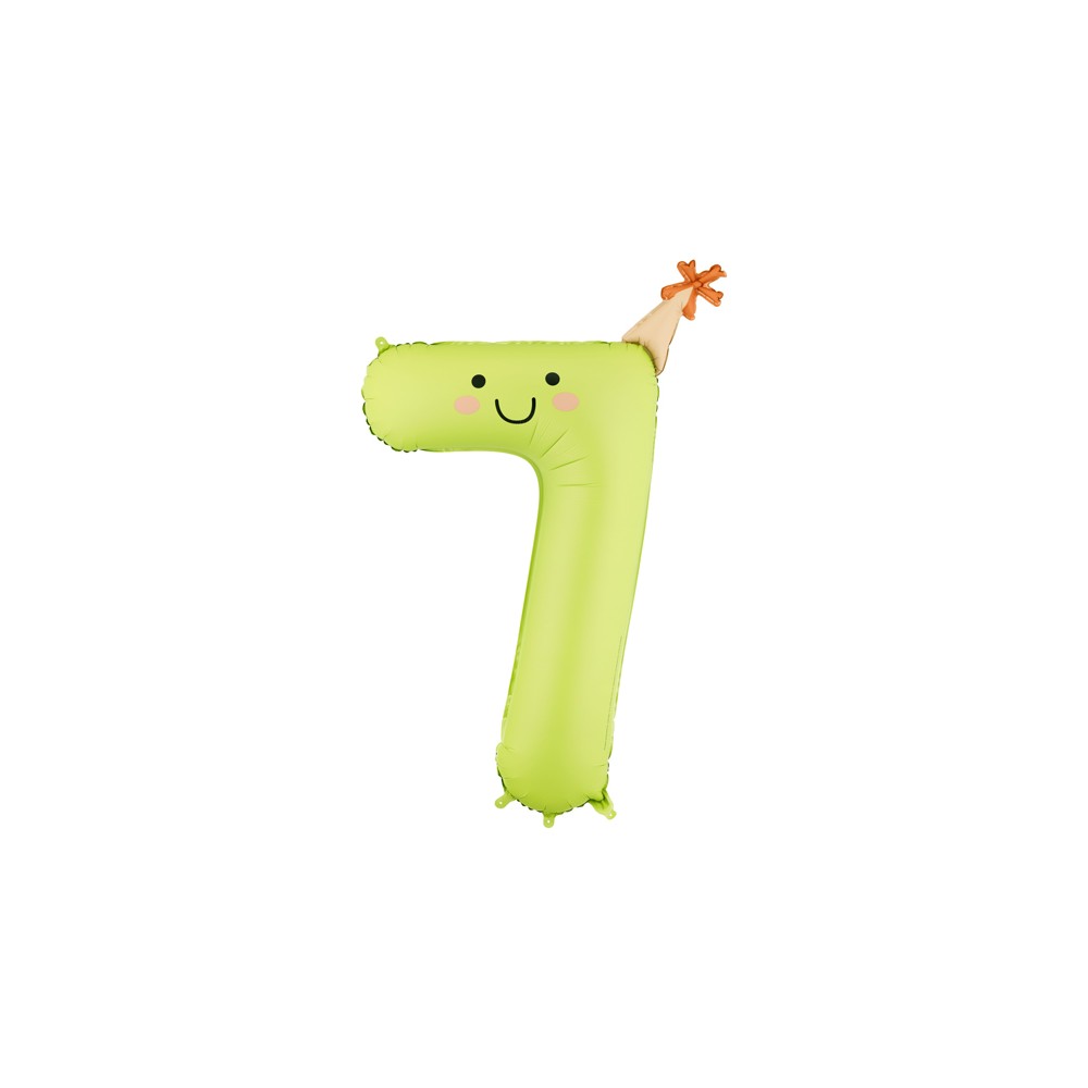Ballon aluminium chiffre ''7'', 86 cm, vert clair