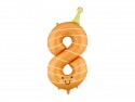 Ballon aluminium chiffre ''8'', 86 cm, orange