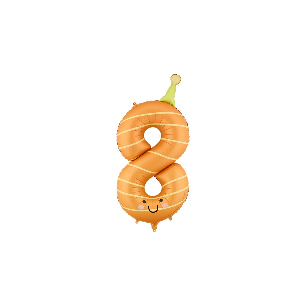 Ballon aluminium chiffre ''8'', 86 cm, orange