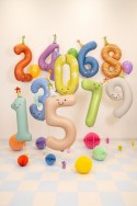 Ballon aluminium chiffre ''9'', 86 cm, crème