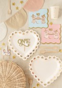 Assiettes en papier Cœur, 26x24.5 cm, assortiment