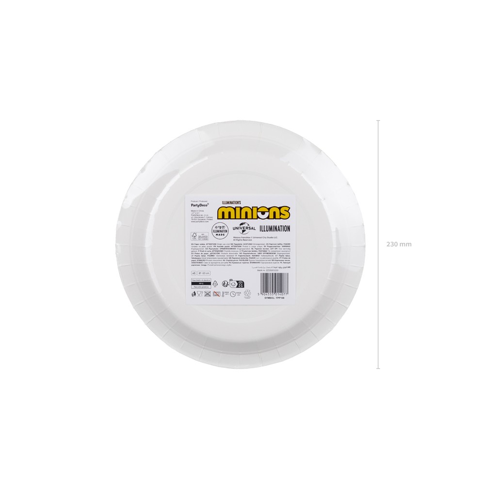 Assiettes Minions, 23 cm, assortiment