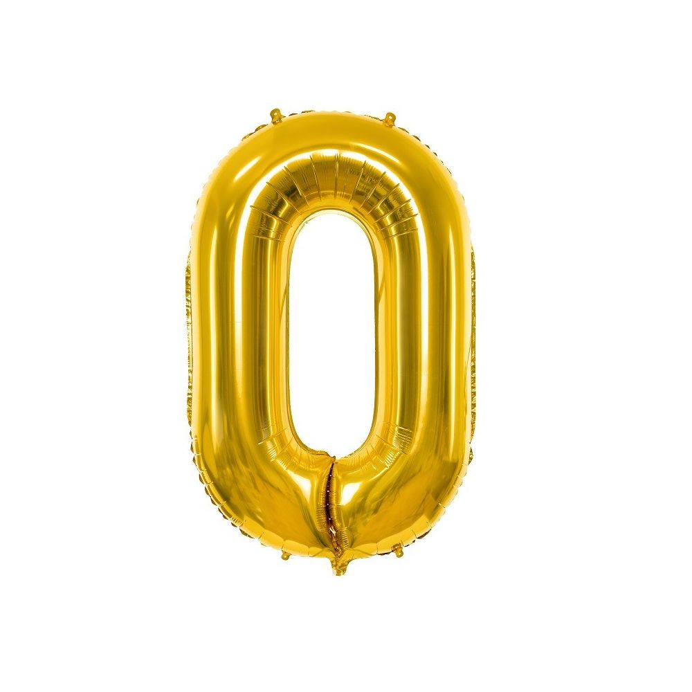 Ballon chiffre 0 mylar doré 86 cm