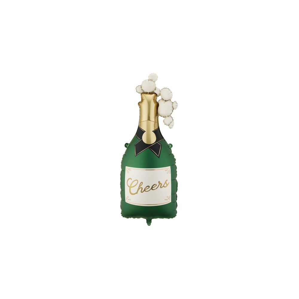 Ballon en aluminium Champagne, 34x93 cm, vert foncé