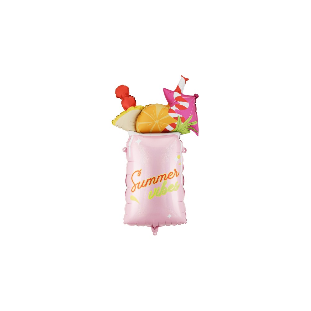 Ballon en aluminium Cocktail, 47x79 cm, rose