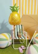 Ballon en aluminium Ananas, 38x68 cm, jaune