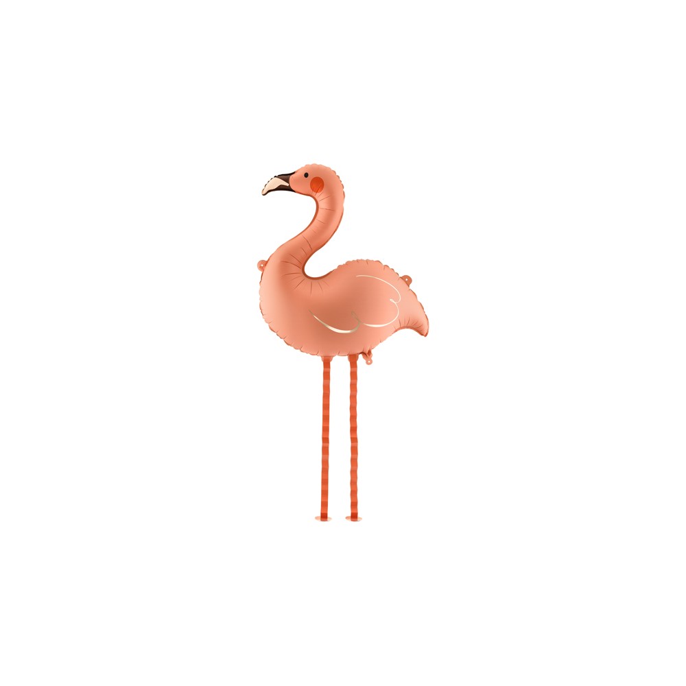 Ballon en aluminium Flamant rose, 65x67 cm, corail
