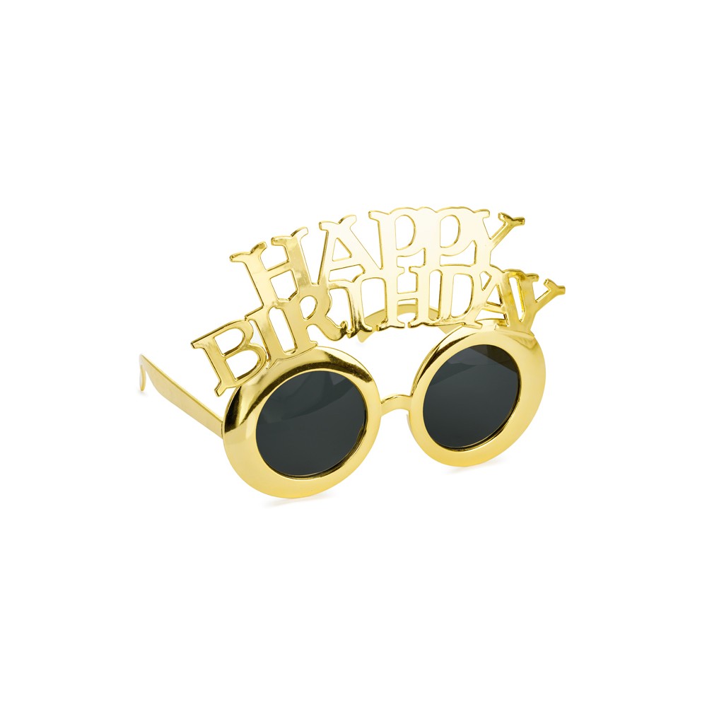 Lunettes Happy Birthday, 16.5x11.5 cm, or froid