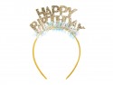 Serre-tête Happy Birthday, 14.5x19 cm, or