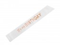 Écharpe ''It’s my birthday'', 79x9.4, blanc