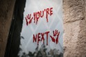 Autocollants gel pour fenêtre “You're Next”, rouge