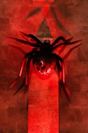 Ballon aluminium sur pied Araignée XXL, 275x152 cm, noir et rouge