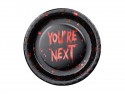 Assiettes en papier You're next, 23 cm, noir-rouge